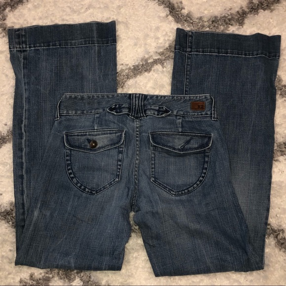Old School Express Wide Leg Flare Jeans Size 6 - Picture 5 of 6